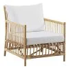 Sika-Design Caroline Lounge Chair, Natural - White -Outdoor textiles Sales 1026SU Caroline Chair with back cushion
