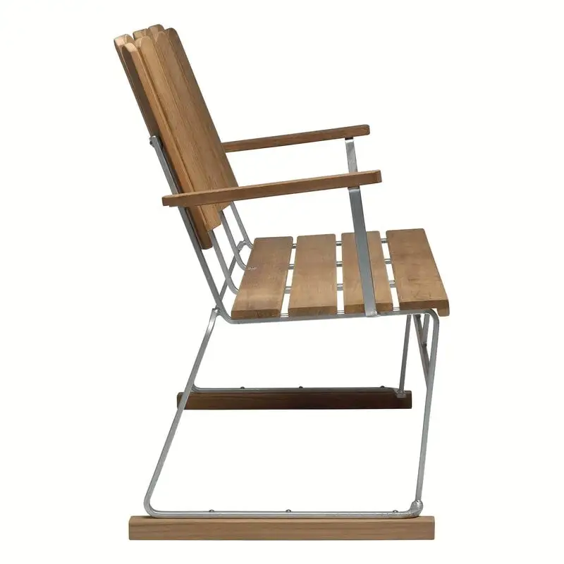 Grythyttan Stålmöbler Sofa 6, Galvanized Steel - Teak 4 Grythyttan Stålmöbler Sofa 6, Galvanized Steel - Teak - Image 2