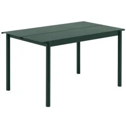 Muuto Linear Steel Table 140 X 75 Cm, Dark Green