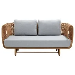 Cane-line Nest 2-seater Sofa, Natural - Light Grey