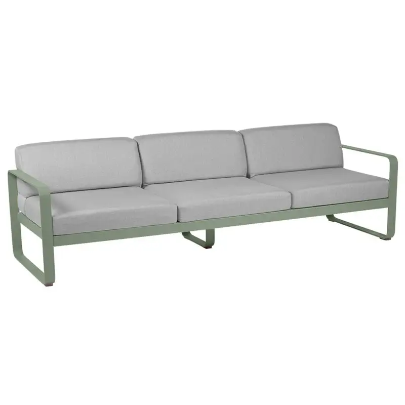 Fermob Bellevie 3-seater Sofa, Cactus - Flannel Grey 3 Fermob Bellevie 3-seater Sofa, Cactus - Flannel Grey