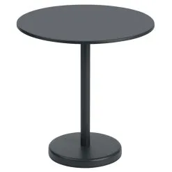 Muuto Linear Steel Café Table, Round, 70 Cm, Black