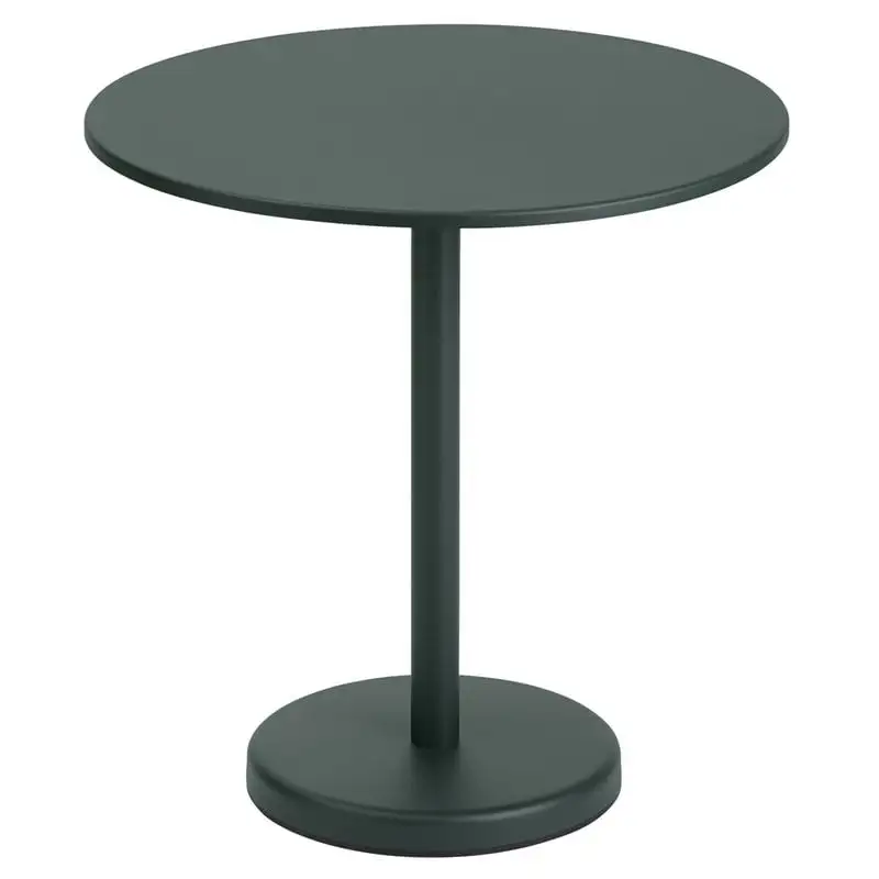 Muuto Linear Steel Café Table, Round, 70 Cm, Dark Green 3 Muuto Linear Steel Café Table, Round, 70 Cm, Dark Green