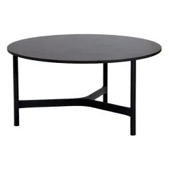 Cane-line Twist Coffee Table, Diam. 90 Cm, Lava Grey - Fossil Black