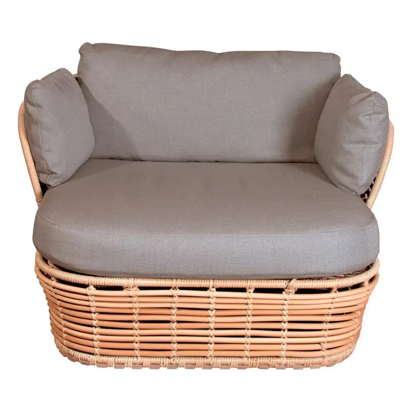 Cane-line Basket Lounge Chair, Natural - Taupe 5 Cane-line Basket Lounge Chair, Natural - Taupe - Image 3