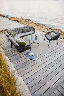 Cane-line Twist Coffee Table, Diam. 45 Cm, Lava Grey - Fossil Black -Outdoor textiles Sales 5427RODG 5427YN115 5526RODG 5526YN115 5527RODG 5528RODG 5528YN115 3