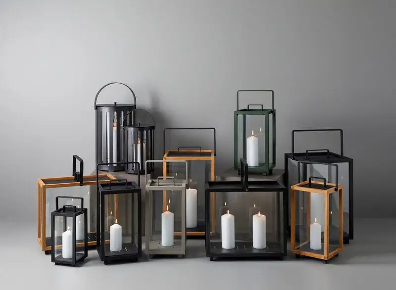 Cane-line Lighthouse Lantern, Rectangular, Teak - Lava Grey - Image 4