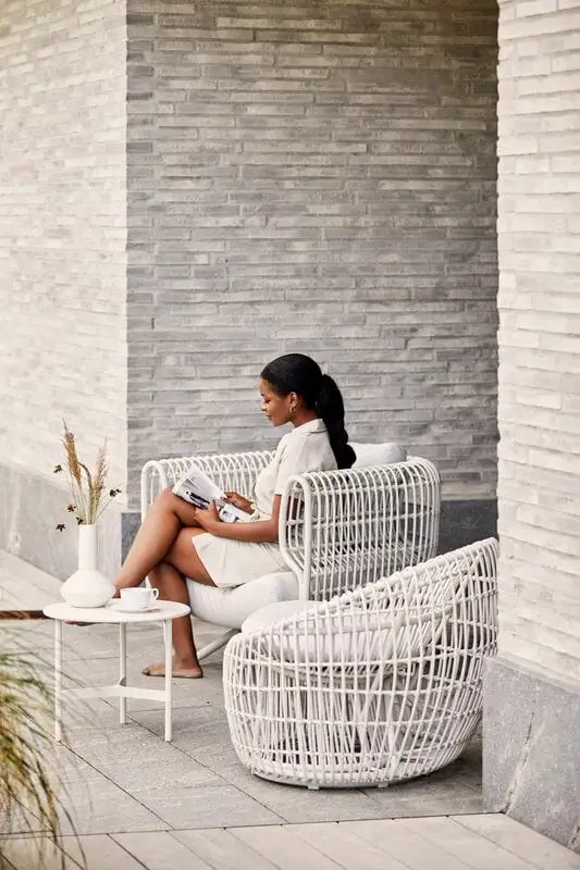 Cane-line Nest Round Chair, White 6 Cane-line Nest Round Chair, White - Image 4