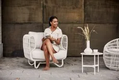 Cane-line Nest Lounge Chair, White -Outdoor textiles Sales 57421WSW 57422WSW 2