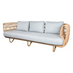 Cane-line Nest 3-seater Sofa, Natural - Light Grey