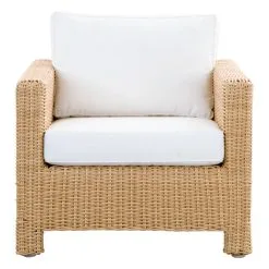Sika-Design Carrie Lounge Chair, Natural - White -Outdoor textiles Sales 9155U Carrie cushion front