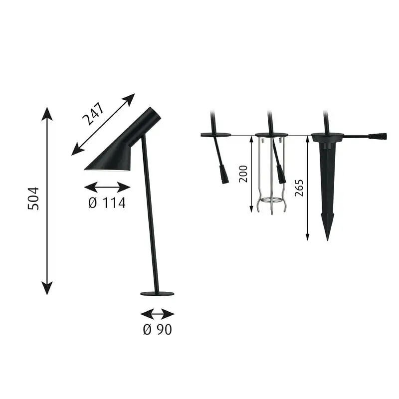 Louis Poulsen AJ Garden Bollard Lamp, Short, 3000K, Base With Adaptor 3 Louis Poulsen AJ Garden Bollard Lamp, Short, 3000K, Base With Adaptor - Image 2