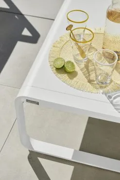 Fermob Bellevie Low Table, Cotton White -Outdoor textiles Sales BELLEVIE BLANC COTON AIX ALBUM2023 ANTHONY LANNERETONNE 2