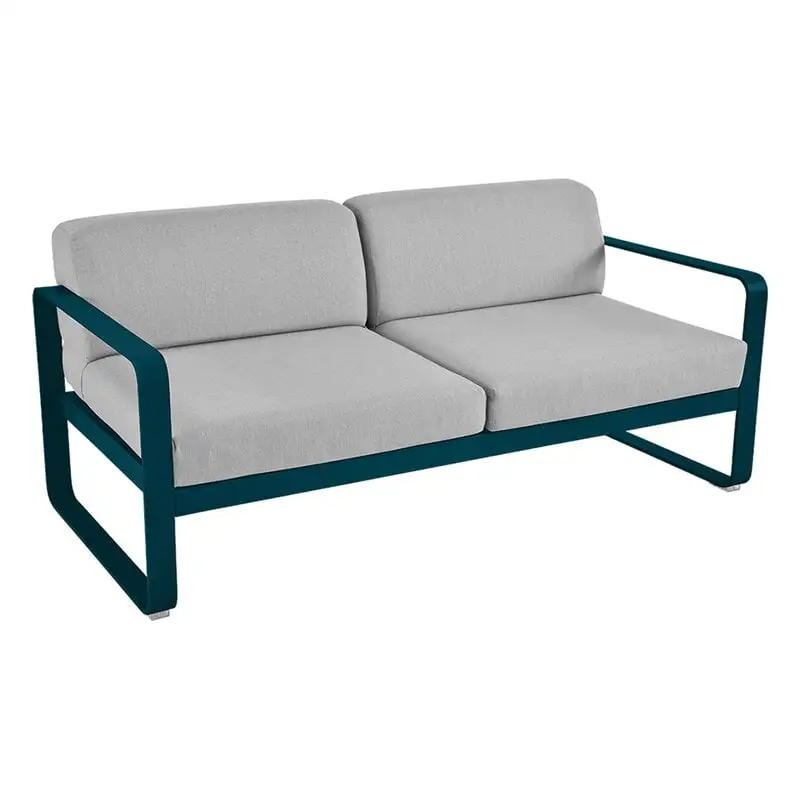 Fermob Bellevie 2-seater Sofa, Acapulco Blue - Flannel Grey 3 Fermob Bellevie 2-seater Sofa, Acapulco Blue - Flannel Grey