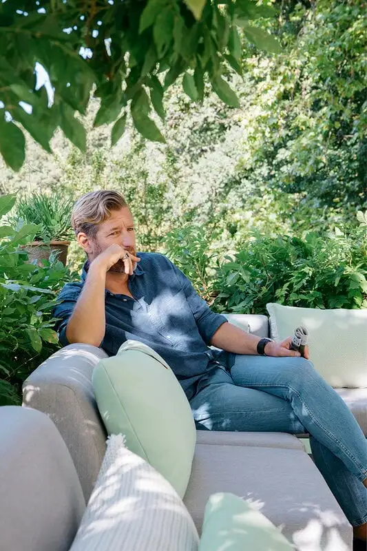 Fermob Bellevie 3-seater Sofa, Storm Grey - Flannel Grey - Image 5