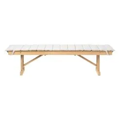 Carl Hansen & Søn BM1871 Bench Cushion, Off-white -Outdoor textiles Sales BM1871 teak untreated CUBM1871 HeritagePapyrus18006 front