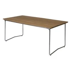 Grythyttan Stålmöbler Table B31, 170 X 92 Cm, Galvanized Steel - Oiled Oak -Outdoor textiles Sales Bord B31 170 snett oljek 1