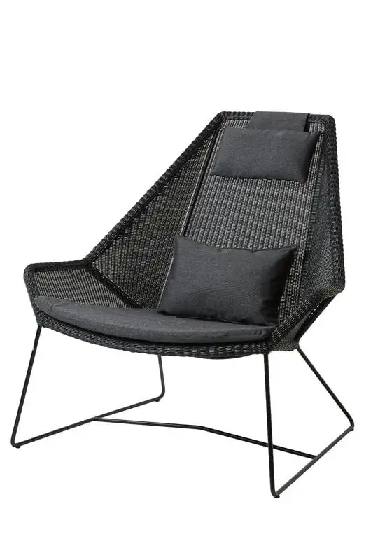 Cane-line Breeze Highback Chair Cushion Set, Black 4 Cane-line Breeze Highback Chair Cushion Set, Black - Image 2