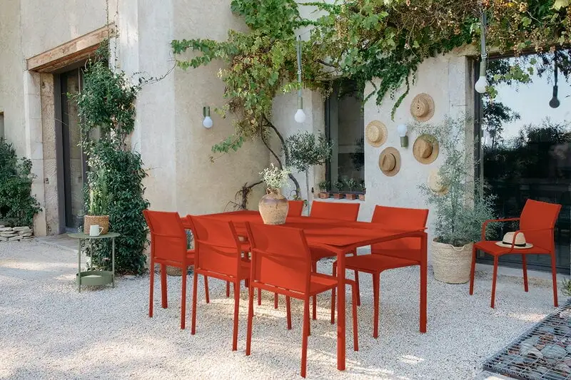 Fermob Calvi Table 195 X 95 Cm, Red Ochre 5 Fermob Calvi Table 195 X 95 Cm, Red Ochre - Image 3