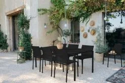 Fermob Calvi Table 195 X 95 Cm, Liquorice -Outdoor textiles Sales CALVI CADIZ GRIS ARGILE APL CACTUS MONTELIMAR VISUEL2021 AURELIE LECUYER 1 black