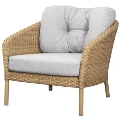 Cane-line Ocean Lounge Chair, Large, Natural - White Grey