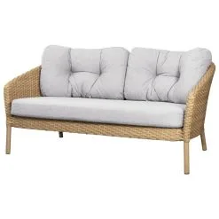 Cane-line Ocean 2-seater Sofa, Large, Natural - White Grey