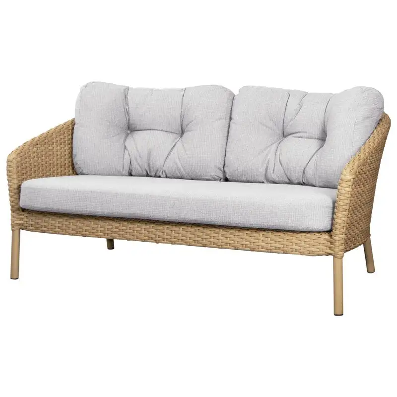 Cane-line Ocean 2-seater Sofa, Large, Natural - White Grey 3 Cane-line Ocean 2-seater Sofa, Large, Natural - White Grey