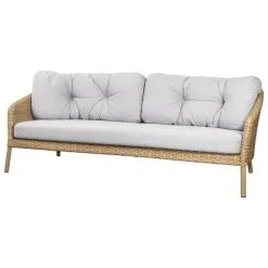 Cane-line Ocean 3-seater Sofa, Large, Natural - White Grey