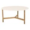 Cane-line Twist Coffee Table, Diam. 90 Cm, Teak - Travertine Look -Outdoor textiles Sales Cane Line 5012T P90COTL ee