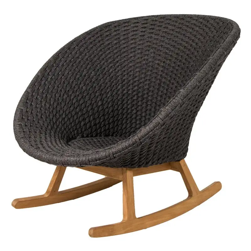 Cane-line Peacock Rocking Chair, Teak - Dark Grey 3 Cane-line Peacock Rocking Chair, Teak - Dark Grey