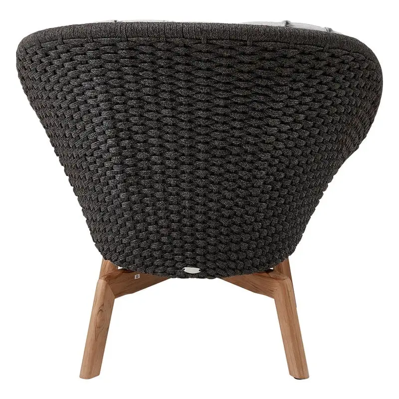 Cane-line Peacock Lounge Chair, Teak - Dark Grey 4 Cane-line Peacock Lounge Chair, Teak - Dark Grey - Image 2