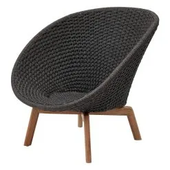 Cane-line Peacock Lounge Chair, Teak - Dark Grey