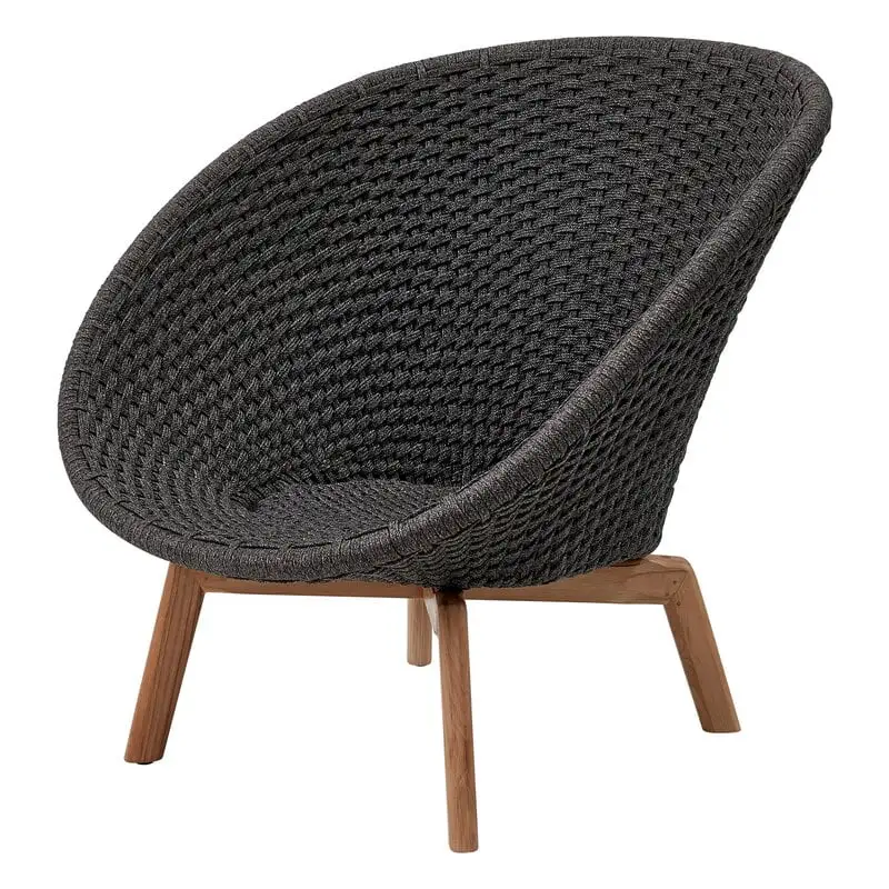Cane-line Peacock Lounge Chair, Teak - Dark Grey 3 Cane-line Peacock Lounge Chair, Teak - Dark Grey