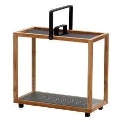 Cane-line Lighthouse Lantern, Rectangular, Teak - Lava Grey