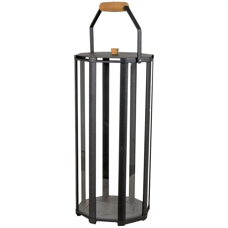 Cane-line Lightlux Lantern With Teak Handle, L, Lava Grey 3 Cane-line Lightlux Lantern With Teak Handle, L, Lava Grey