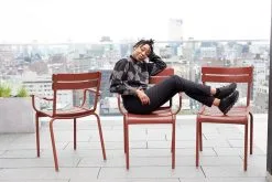 Fermob Luxembourg Armchair, Red Ochre 7 Fermob Luxembourg Armchair, Red Ochre -Outdoor textiles Sales Chaise bridge Luxembourg mobilier Fermob 2