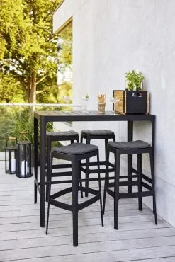 Cane-line Lightlux Lantern With Teak Handle, S, Lava Grey -Outdoor textiles Sales Cut bar stool cut bar table 1