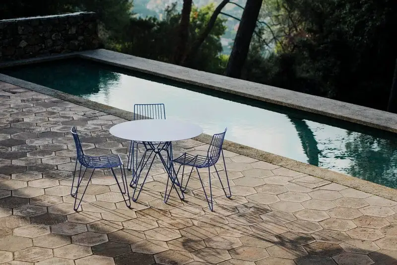 Massproductions Tio Dining Table, 100 Cm, Overseas Blue 4 Massproductions Tio Dining Table, 100 Cm, Overseas Blue - Image 2