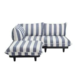 Fatboy Paletti Sofa, 3 Modules, Left, Stripe Ocean Blue
