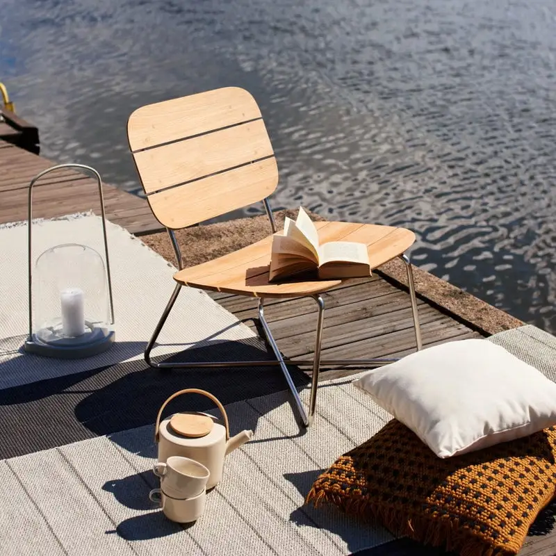 Skagerak Lilium Lounge Chair, Teak - Stainless Steel 5 Skagerak Lilium Lounge Chair, Teak - Stainless Steel - Image 3