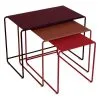 Fermob Oulala Nesting Table, Set Of 3, Floral Getaway 1 Fermob Oulala Nesting Table, Set Of 3, Floral Getaway -Outdoor textiles Sales FM900905 OULALA TABLE GIGOGNES CERISE NOIRE OCRE ROUGE PIMENT