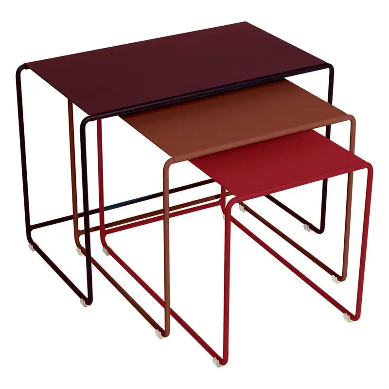 Fermob Oulala Nesting Table, Set Of 3, Floral Getaway 3 Fermob Oulala Nesting Table, Set Of 3, Floral Getaway