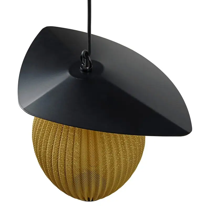 GUBI Satellite Outdoor Pendant, 27 Cm, Black - Mustard Gold 6 GUBI Satellite Outdoor Pendant, 27 Cm, Black - Mustard Gold - Image 4