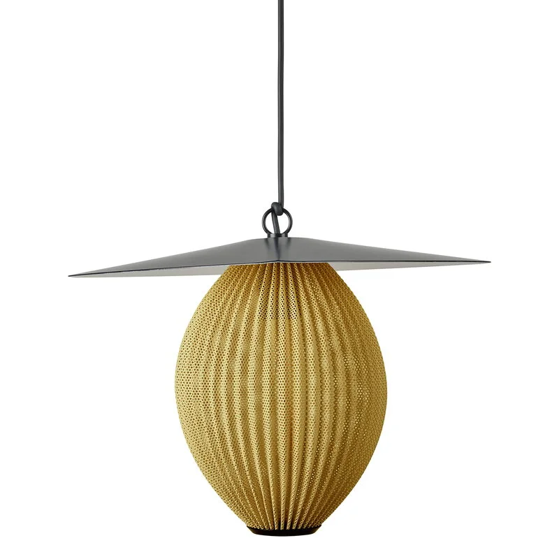GUBI Satellite Outdoor Pendant, 22 Cm, Black - Mustard Gold 3 GUBI Satellite Outdoor Pendant, 22 Cm, Black - Mustard Gold