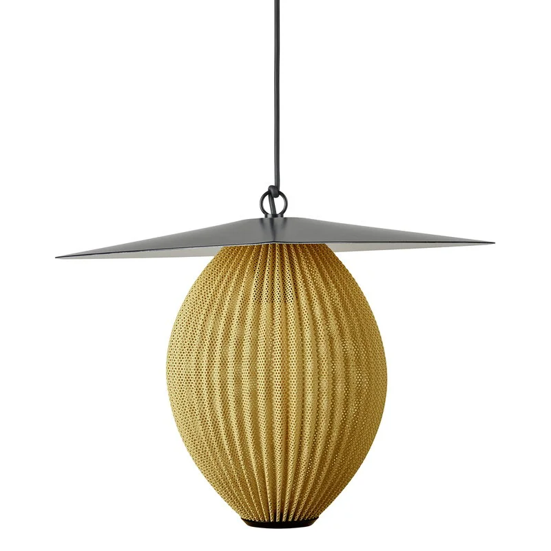 GUBI Satellite Outdoor Pendant, 27 Cm, Black - Mustard Gold 3 GUBI Satellite Outdoor Pendant, 27 Cm, Black - Mustard Gold