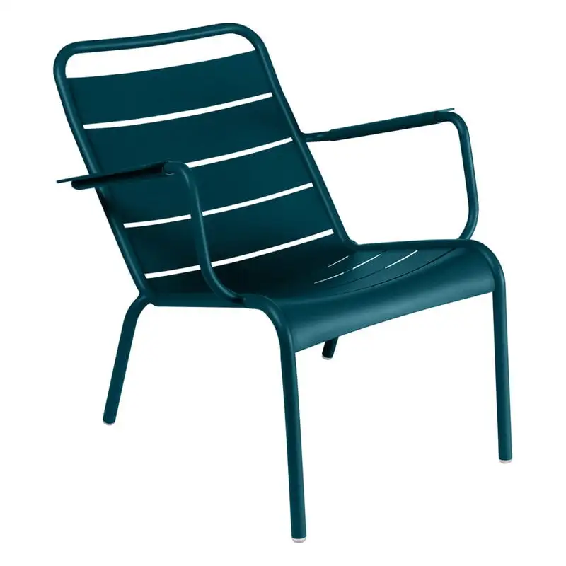 Fermob Luxembourg Low Armchair, Acapulco Blue 3 Fermob Luxembourg Low Armchair, Acapulco Blue