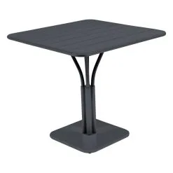 Fermob Luxembourg Table, 80 X 80 Cm, With Pedestal, Anthracite