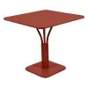 Fermob Luxembourg Table, 80 X 80 Cm, With Pedestal, Red Ochre -Outdoor textiles Sales LUXEMBOURG GUERIDON 80x80 OCRE ROUGE