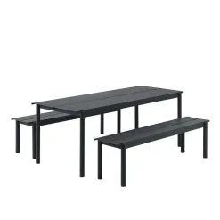 Muuto Linear Steel Table 200 X 75 Cm, Black 5 Muuto Linear Steel Table 200 X 75 Cm, Black -Outdoor textiles Sales Linear steel outdoor set 200x75 black Muuto hi res