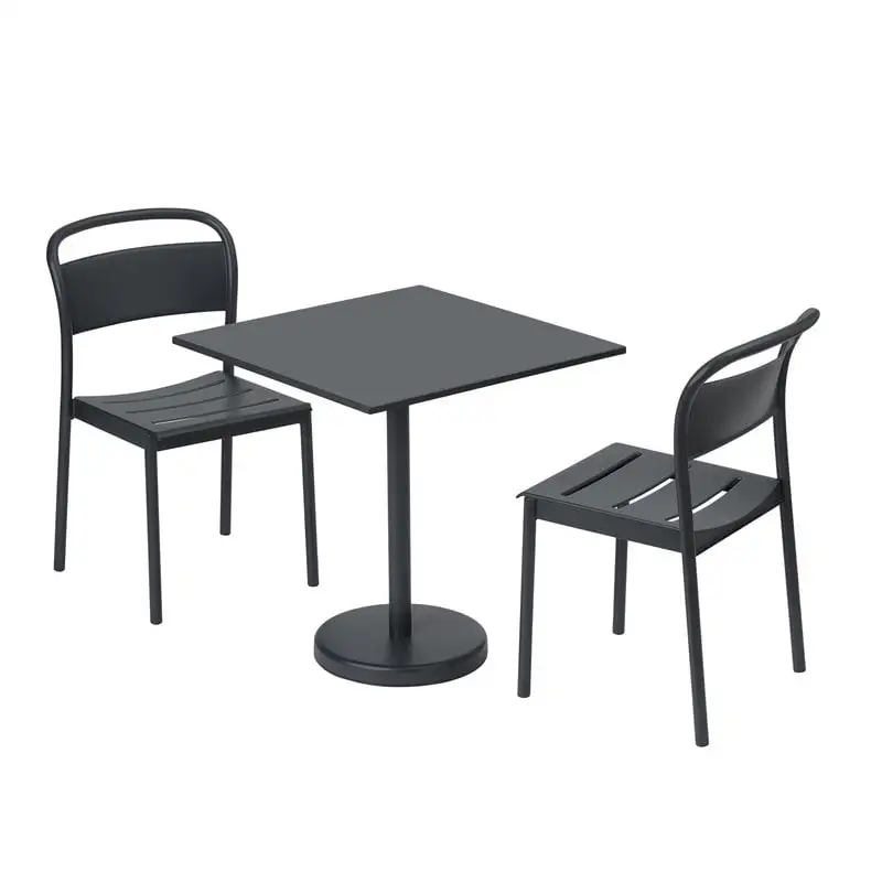 Muuto Linear Steel Café Table 70 X 70 Cm, Black 4 Muuto Linear Steel Café Table 70 X 70 Cm, Black - Image 2